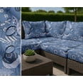 thumbnail image 7 of Soimoi 56 Inch Wide Waterproof Taffeta Fabric by The Yard | Blue Leaves Print | Outdoor Use for Furniture Covers, Umbrellas, Patio Decor & More, 7 of 7