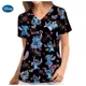 thumbnail image 4 of Uniformes médicos de enfermera con estampado de Mickey Mouse de Disney, cuello en V, manga corta, bolsillo, ropa de trabajo, uniformes médicos, accesorios, 4 of 5