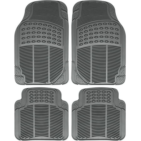 Chevy Passenger Van - OxGord 4-Piece Full Set Ridged Heavy Duty Rubber Floor Mats, Universal Fit Mat for Car, SUV, Van & Trucks, Front & Rear, Driver & Passenger Seat, Gray