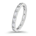 thumbnail image 3 of Full Eternity Baguette Wedding Band Ring CZ 925 Sterling Silver Size 9, 3 of 6