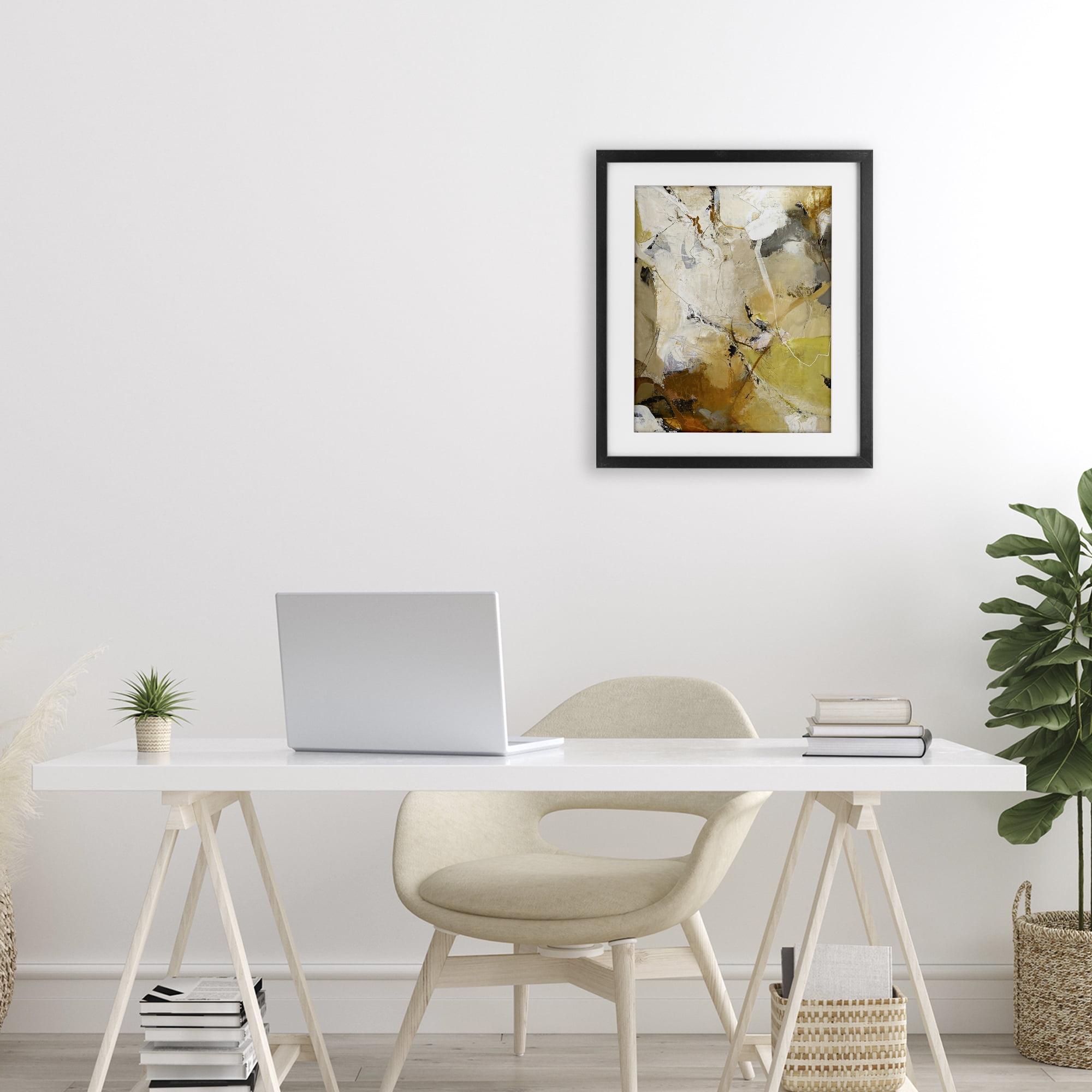 Stupell Industries Warm Earth Tones In Motion Black Framed Print Under Glass, design by Design Fabrikken