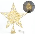 thumbnail image 1 of CPDD Golden Christmas Tree Topper, 10 Inches Glittered Treetop Star Lighted Tree Star Topper for Christmas Tree Decorations Home Holiday Xmas Party Indoor Decor - -, 1 of 7