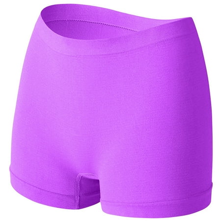 Zkozptok Women s Plus Size Classic Bottom Shorts Stretchy Slim Soft Yoga Athletic Underwear Pants