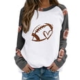 thumbnail image 2 of Amzcrzy Chandail pour Femmes Femmes Mode Action de Grâce Décontracté Imprimé Col Rond Ample Manches Longues T-Shirt Blouse Chemises à Manches Longues pour Femmes Chandail à Enfiler Chandail Col Rond 2TG, 2 of 4