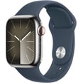thumbnail image 1 of Remis à Neuf Apple Watch Series 9 Acier Inoxydable 45 mm A2984 (GPS + Cellulaire) Argent (Grade A+), 1 of 1