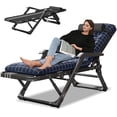 thumbnail image 3 of Slsy Folding Chair for Bedroom and Living Room, 3 in 1 Folding Lounge Chair with Removable Cushion for Indoor Outdoor, Folding Cots Sleeping Cots for Adults, 3 of 16