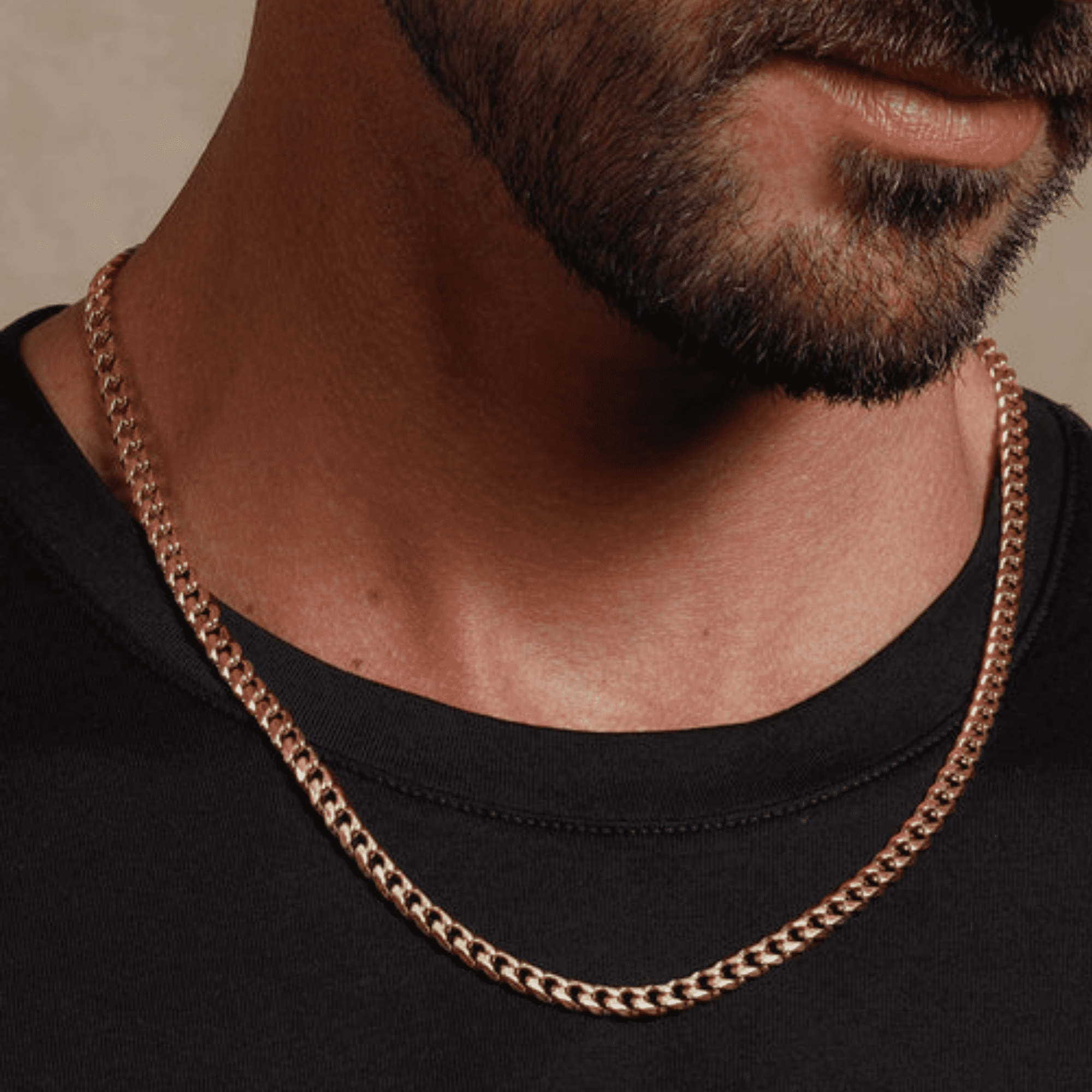 18K Gold PVD Stainless Steel Cuban Necklace, 3.5mm Width, 18-Inch Length