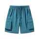 thumbnail image 2 of pstuiky Abreviatura para hombres, Pantalones cortos casuales de moda para hombre, sólidos, con cordón, cintura elástica y múltiples bolsillos Pantalones cortos de baloncesto, 2 of 3