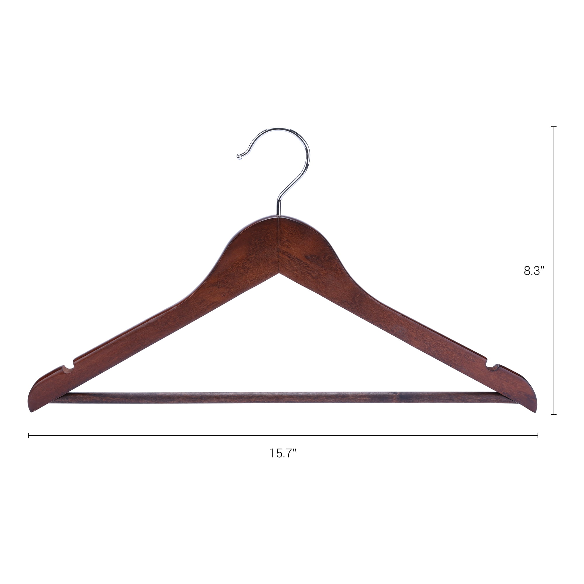 Unique Bargains Wood Non-Slip Hangers Clothes Hangers for Closet 10 Packs Brown