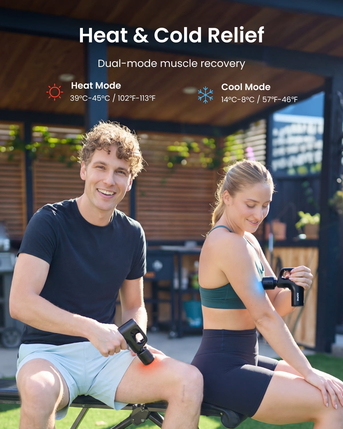 RENPHO Mini Massage Gun with Heat and Cold, Gifts for Women Mom Men Dad, Handheld Deep Tissue Back Massager Ergonomic Design 5 Speeds for Muscle Therapy