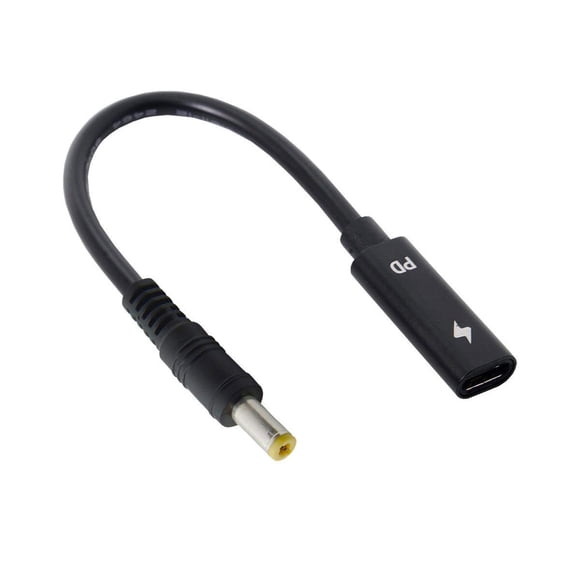 JSER Xiwai Type C USB-C Femelle Entrée vers Alimentation DC Câble de Charge PD Compatible avec Ordinateur Portable 18-20V (5.5x2.5mm)