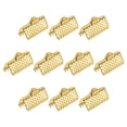 thumbnail image 1 of Unique Bargains 300Pack Ribbon Crimp Clamp Ends 10mm Cord End Clasp for DIY Craft Gold Tone, 1 of 7