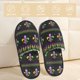 thumbnail image 2 of Fotbe Mardi Gras Fleur de Lis Pantuflas Peludas para Mujer con Estampado, Zapatillas de Peluche, Zapatos de Invierno para Casa, Uso Interior y Exterior-Large, 2 of 8