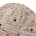 thumbnail image 6 of AWZXDE Beanie Hats For Women Colorful Beaded Knitted Cap Versatile Style Warm For Autumn And Winter Beige, 6 of 7
