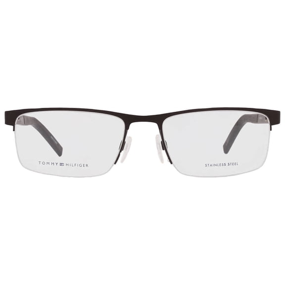 Tommy Hilfiger 1594 Semi-Rimless Rectangular Semi Matte Dark Ruthenium Eyeglasses