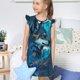thumbnail image 4 of Balery Blue Iceberg Leaf Wolf Camisón de princesa para niñas, pijama de algodón con mangas abullonadas, suave y bonito.-Large, 4 of 6