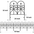 thumbnail image 3 of Decorative Garden Fence 32 in (H) x 10 ft (L) Outdoor Rustproof Metal Dog Pet Fence Animal Barrier, Garden Fencing Panel Border for Yard Patio Flower Bed, 3 of 7