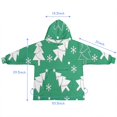 thumbnail image 7 of Green Christmas Tree Pattern Blanket Hoodies for Kids 6-13YR Oversize Wearable Blanket Hoodies for Boys Girls Teens, 7 of 7