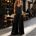 thumbnail image 2 of uublik Womens Jumpsuit Casual Loose Overalls Jumpsuits Wide Leg Pants Rompers with Pockets, 2 of 7