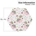 thumbnail image 2 of KLL Drink Coasters Set Hexagon of 4,PU Leather Absorbent Coasters Set Decorative Coffee Cup Coasters Housewarming Gift for Home Decor-Flamingo And Flowers, 2 of 5