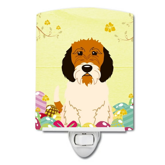 Caroline's Treasures BB6079CNL Easter Eggs Petit Basset Griffon Veenden Ceramic Night Light, 6x4x3", multicolor