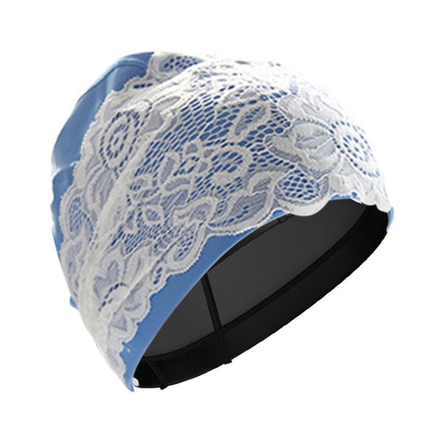 Gorro de natación impermeable Minnieouse para adultos cuero decorativo protector de Sombreros Azul oscuro