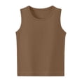 thumbnail image 6 of Dwellite Boys Tank Tops Athletic Sleeveless Crewneck T-Shirts for Kids Undershirts 2-13 Years Brown 160, 6 of 7