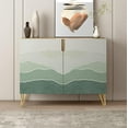 thumbnail image 2 of PixonSign Sideboard and Buffet Cabinet, 2 Doors Wood Storage Cabinet Console Table with Green Mountain Range Landscape for Kitchen, Bedroom, Dinning, Foyer, Office - 35" L x 18" W x 29" H, 2 of 5