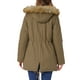 thumbnail image 3 of Chaqueta parka de invierno para mujer INSPIRE CHIC, abrigo acolchado largo, cálido, a prueba de viento, con capucha de piel sintética, talla XL, color caqui, 3 of 6