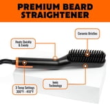 Tame The Wild Premium Beard Straightener | Heated Beard Brush with 3 ...
