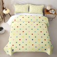 thumbnail image 2 of Manfei Lovely Stars Printed Twin Quilt Set,Playful Design Twin Coverlet Set,Light Yellow,Colorful Stars Reversible,2 Pieces,1 Bedspread and 1 Pillowcase, 2 of 7