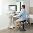 thumbnail image 5 of VIVO White 36" Electric Mobile Height Adjustable Two Platform Standing Desk, 5 of 6