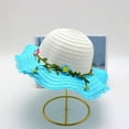 thumbnail image 2 of ZQUUVOU Straw Sun Hat for Children Large Brimmed Summer Cute Straw Sun Hat Outdoor Sunshade Sun Protection Hat Blue, 2 of 4