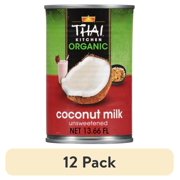 (12 pack) Thai Kitchen Gluten Free Organic Unsweetened Coconut Milk, 13.66 fl oz Can