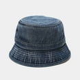 thumbnail image 2 of beishanbush Bucket Hats Adult Fashion Solid Denim Sunshade Fisherman's Hat Basin Hat Outdoor Bucket Hat Blue, 2 of 3