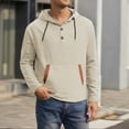 thumbnail image 2 of Mens Sweatshirt Under $10 Mens Hoodies Casual Cotton Textured Long Sleeve Half Button Pullover Hooded Sweatshirts, 2 of 7