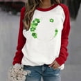 thumbnail image 2 of Bowake Chandail en Molleton pour Femmes St. Patrick's Day 2024 Imprimé Col Rond Manches Longues Raglan Hauts Décontractés Pull Ample Blouse, 2 of 4