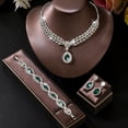 thumbnail image 5 of AEXTO Rhinestone Wedding Jewelry Set Royal Blue Bridal Necklace Earrings Bracelet Sets Prom Costume Accessories for Women, 5 of 7