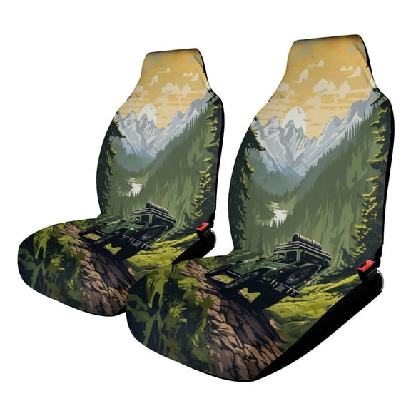 The Mountain Is Calling Car Seat Covers Front Seat Protector Cover Mat Full Set of 2pc Universal Bucket Seat Cover for Car SUV Automotive