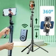 thumbnail image 2 of VBNBV 2.15M 360 掳 rotation All In One Expandable stand Phone Tripod Selfie Stick With Detachable BT Wireless Remote Compatible Option 2, 2 of 6