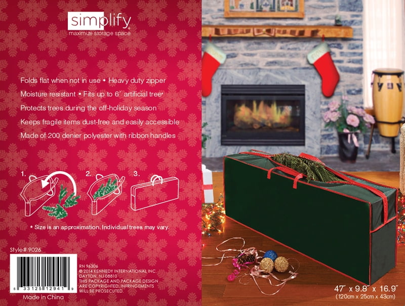 Simplify Holiday Christmas Tree Storage Bag (6 ft Tree)