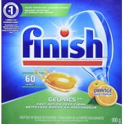 Finish Dishwasher Detergent Soap, All In 1 Gel Pacs, Orange Blossom, 60 Tablets