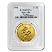 2000 1 oz Gold Lunar Year of the Dragon MS-70 PCGS Series I