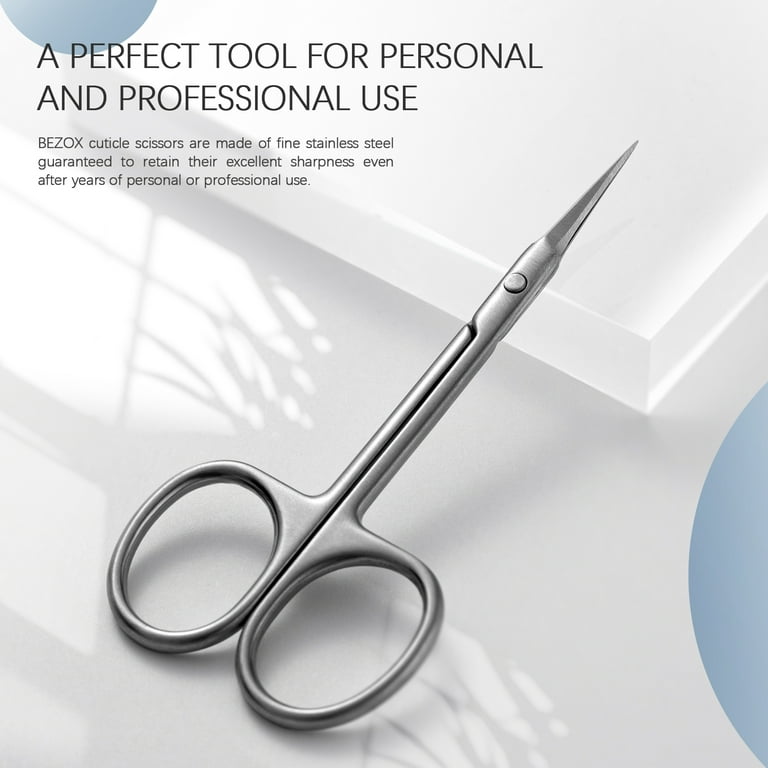 BEZOX Premium Nail Scissors 2PCS, Professional Curved and Stright Manicure  Scissors - Multi-purpose Stainless Steel Beauty Grooming Scissor for Nail