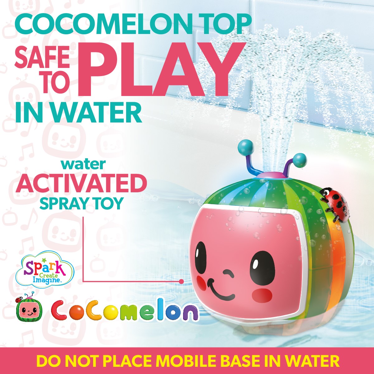 Spark Cocomelon 2-in-1 Spraying Bath Toy with LED Lights for Boys & Girls Ages 3 and up - image 5 of 7