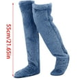 thumbnail image 3 of 2 Pairs Women Winter Leg Warmer Fuzzy Plush Over Knee Slipper Socks Solid Color Warm Thigh High Home Sleeping Stockings, 3 of 8