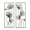 DecMode Black Metal Floral Wall Decor with Black Frame (2 Count