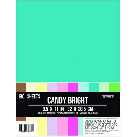 Colorbok Premium Candy Bright Multicolor Cardstock Paper, 8.5in x 11in