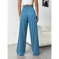 thumbnail image 6 of TEMOFON Sweatpants for Women Wide Leg Pants Fall Sweatpants with Pockets Elastic Waistband Comfy Pants Women Winter Lounge Pants Blue M, 6 of 8