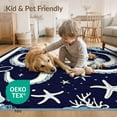 thumbnail image 4 of ODIKA 8'x10' Washable Area Rug Non-Slip Chair-Friendly Mat Navy Octopus Animals Nautical Tentacle Vintage Creature Motif for Dining Room, Large Office, Lounge, 4 of 7